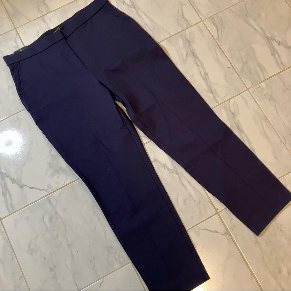 Banana Republic mid Rise straight leg pants.  Dark blue